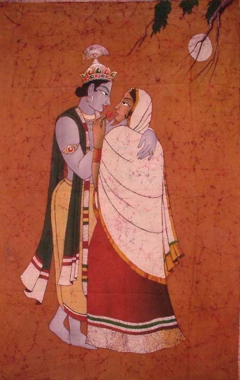 Unknown Artist, Contempoary India, Batik - Krishna And Radha